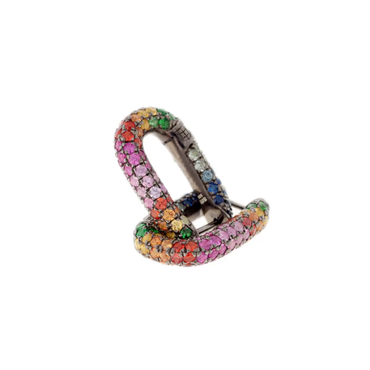 Selim Mouzannar Earrings-Link Earringcolored Sapphires - Tsavorites