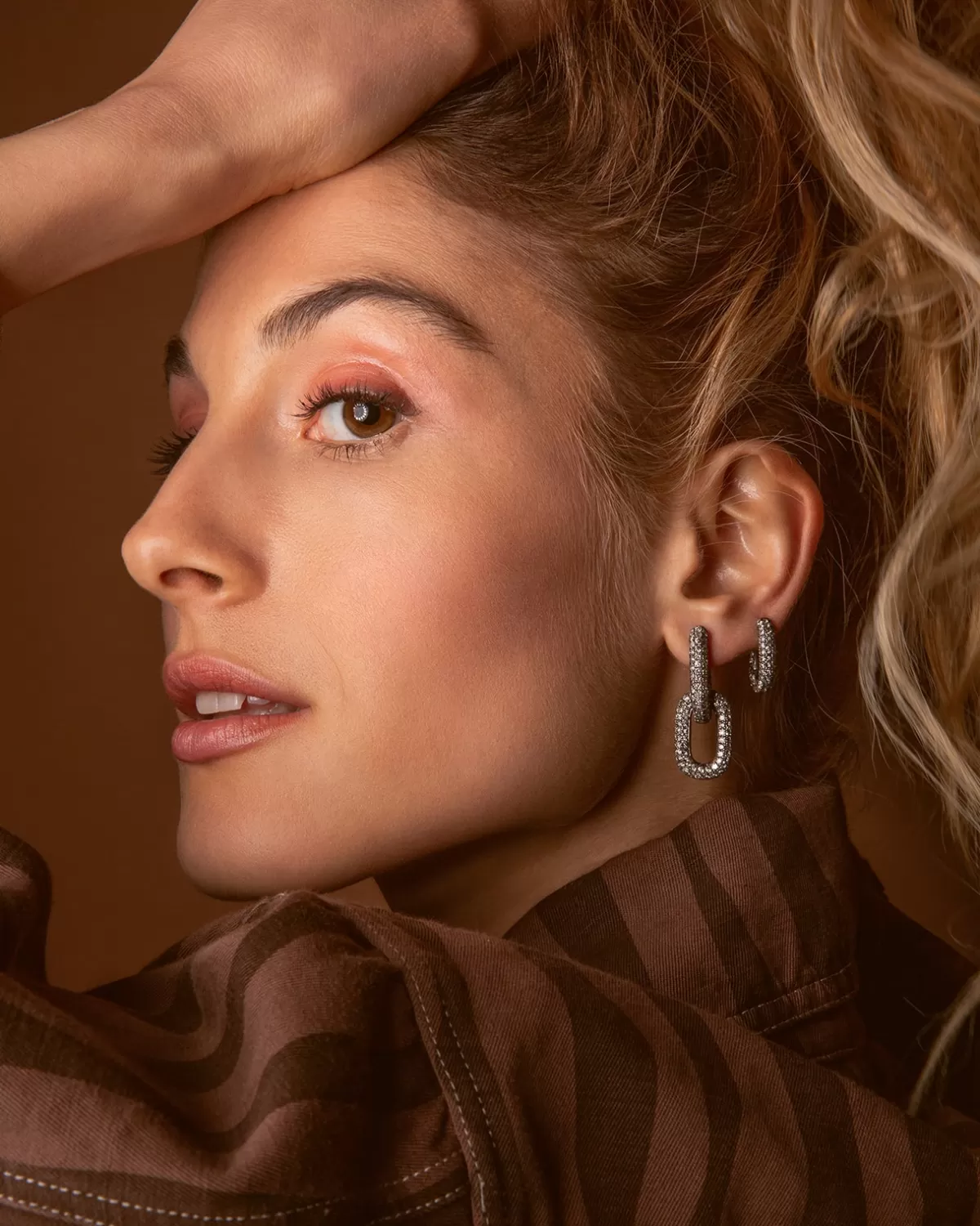 Selim Mouzannar Earrings-Link Earringicy Grey Diamonds