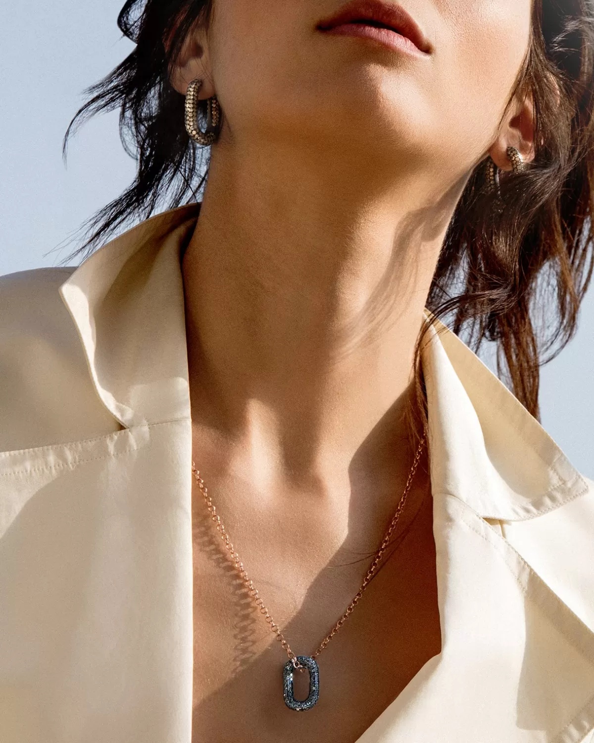 Selim Mouzannar Pendants-Link Pendantblack Diamonds