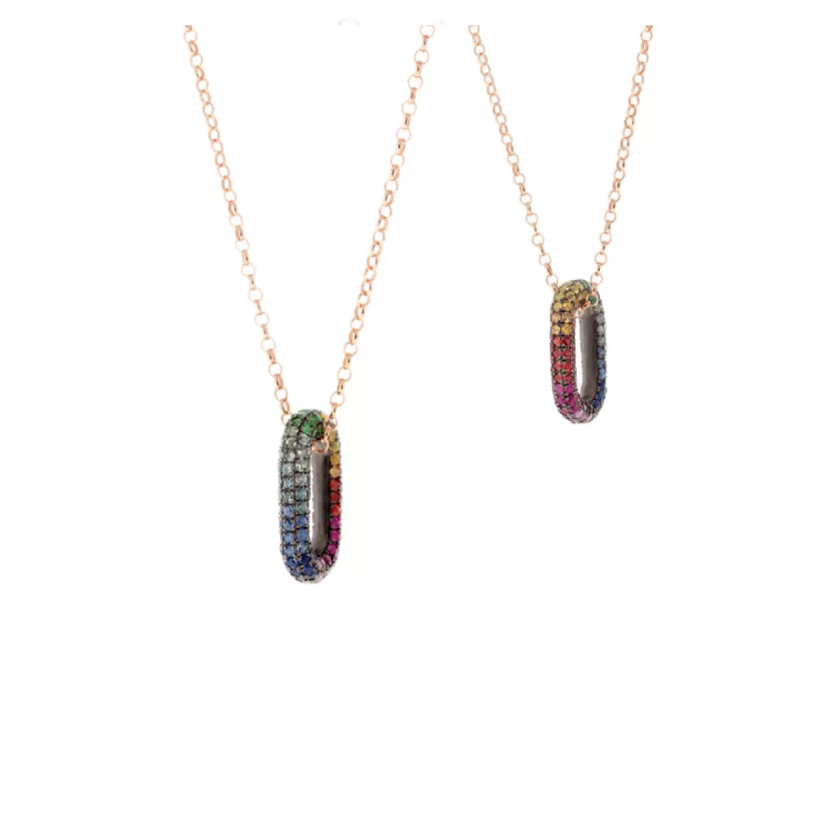 Selim Mouzannar Pendants-Link Pendantcolored Sapphires - Tsavorites