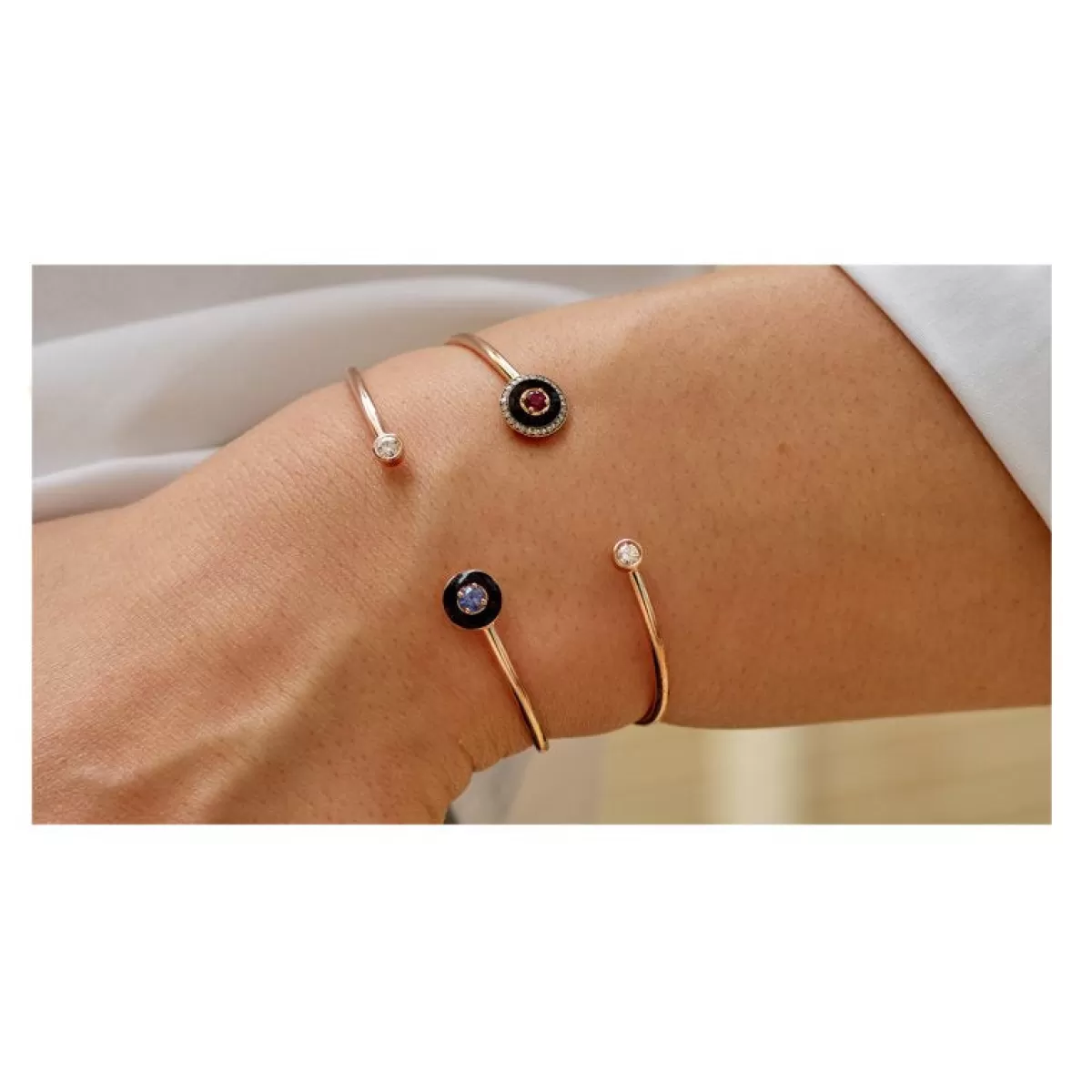 Selim Mouzannar Bracelets-Mina Black Braceletblue Sapphire - Diamond