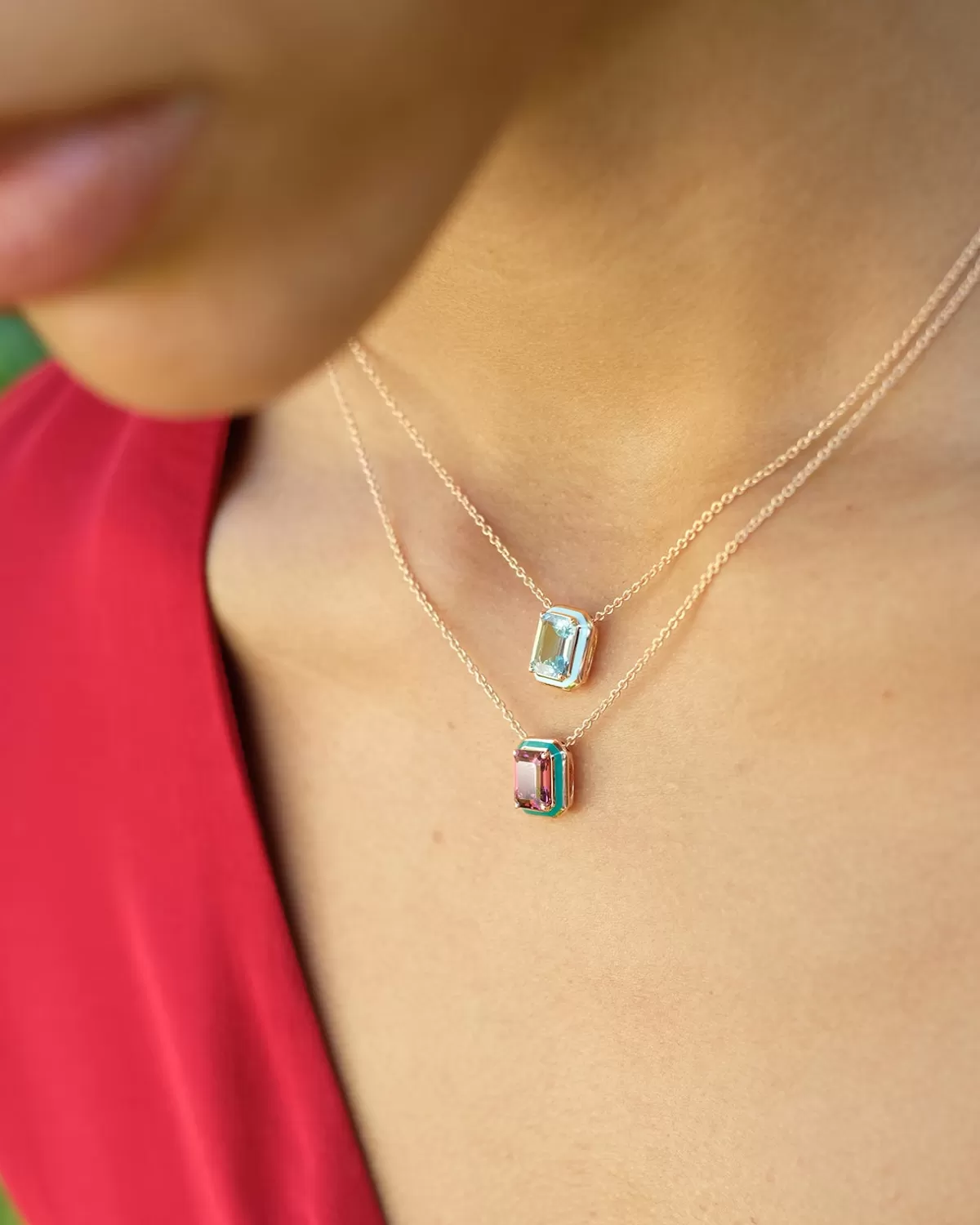 Selim Mouzannar Pendants-Mina Green Pendantrhodolite
