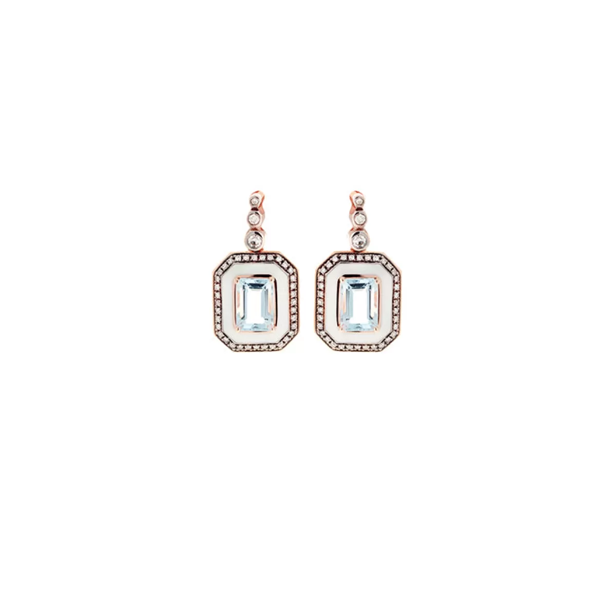 Selim Mouzannar Earrings-Mina Ivory Earringsaquamarines - Diamonds