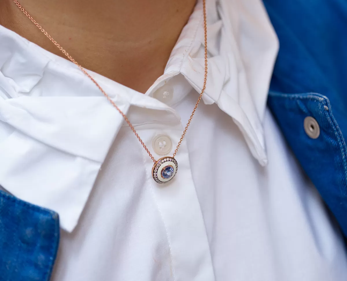 Selim Mouzannar Pendants-Mina Ivory Pendantblue Sapphire - Diamonds