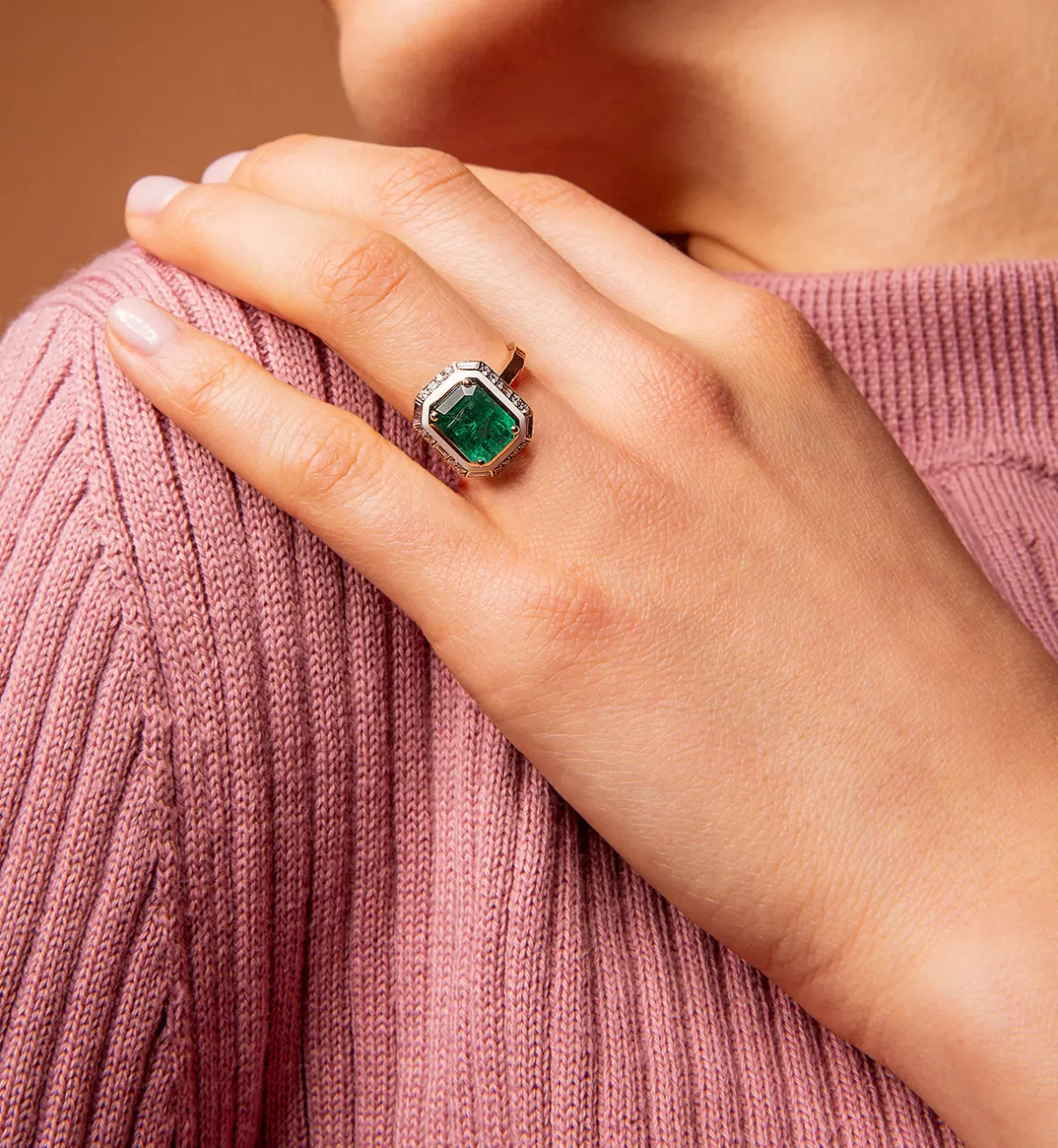 Selim Mouzannar Rings-Mina Ivory Ringemerald - Diamonds