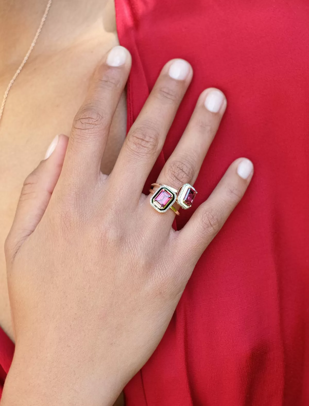 Selim Mouzannar Rings-Mina Ivory Ringrhodolite - Diamonds
