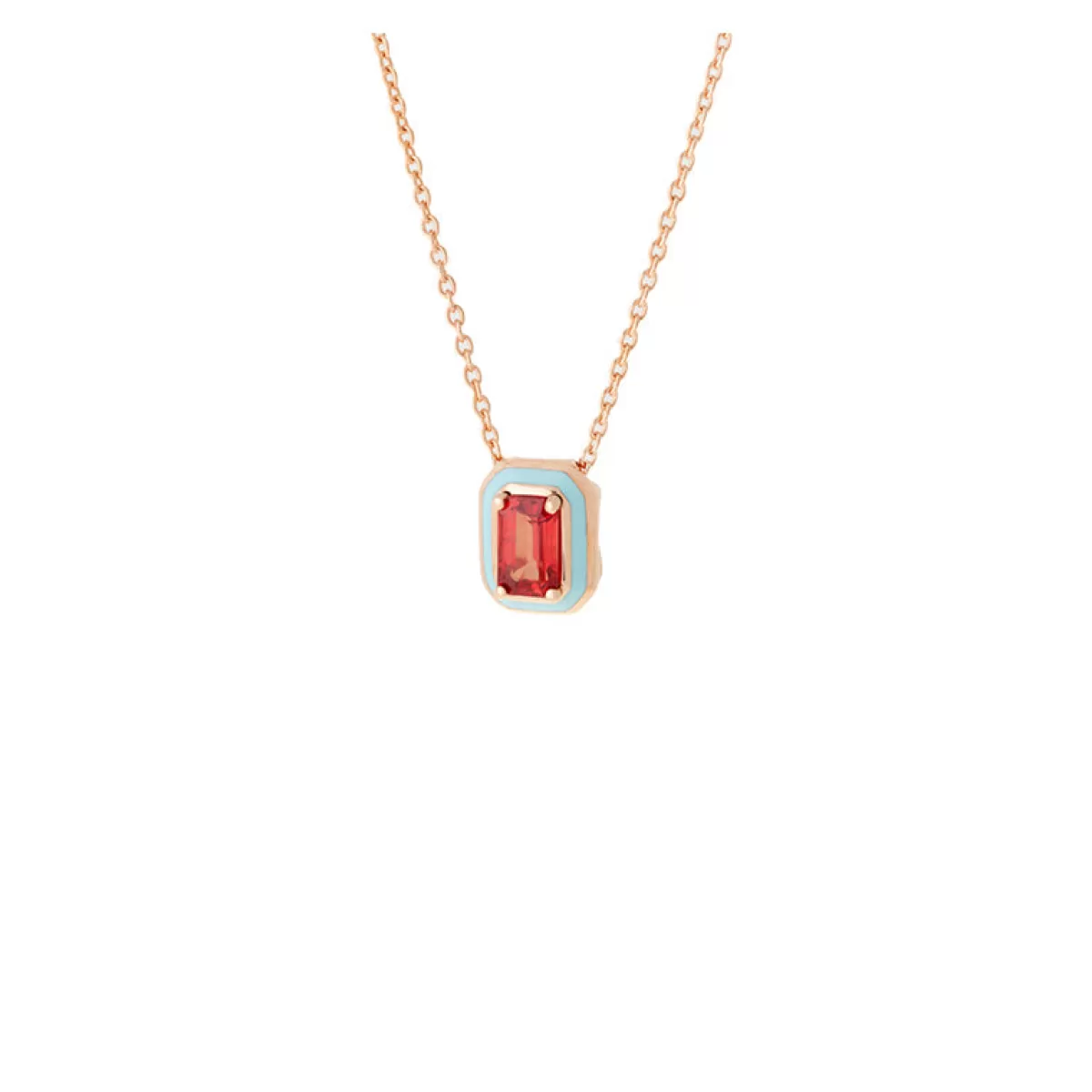 Selim Mouzannar Pendants-Mina Light Blue Pendantdark Orange Sapphire