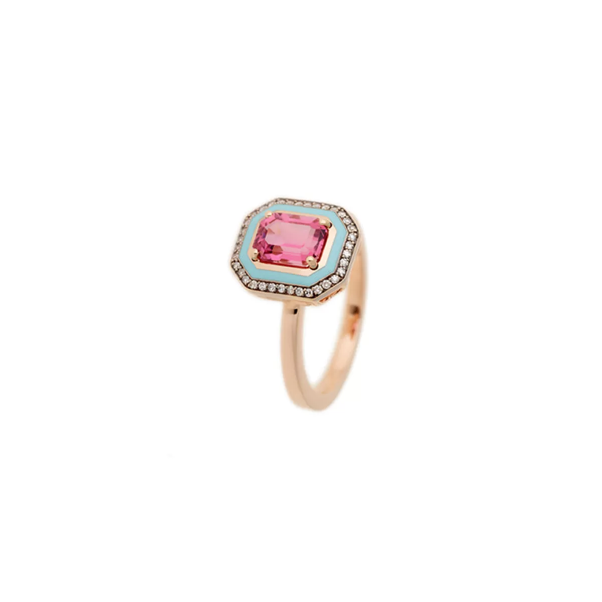 Selim Mouzannar Rings-Mina Light Blue Ringpink Tourmaline - Diamonds