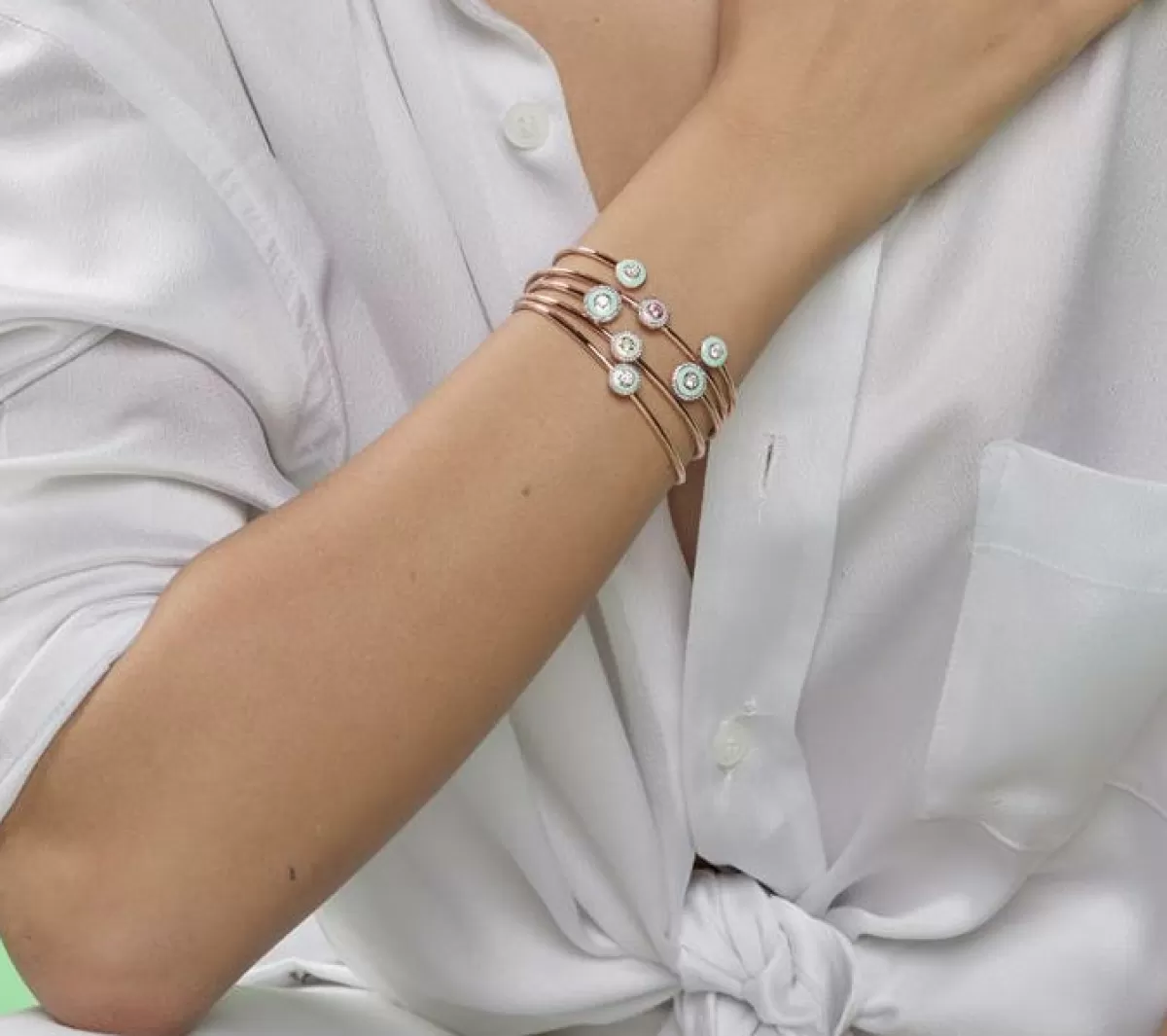 Selim Mouzannar Bracelets-Mina Mint Green Braceletdiamonds