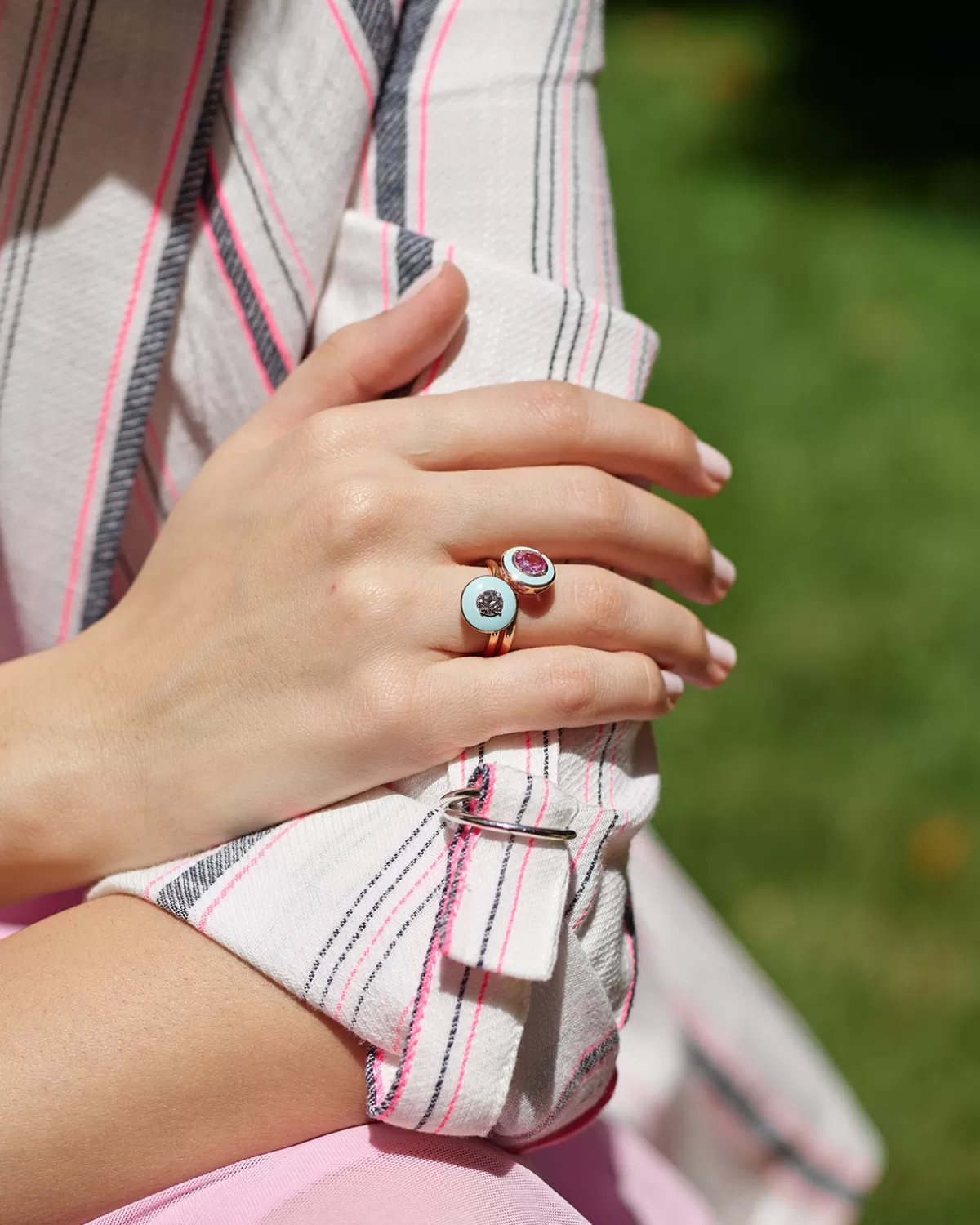 Selim Mouzannar Rings-Mina Mint Green Ringdiamond