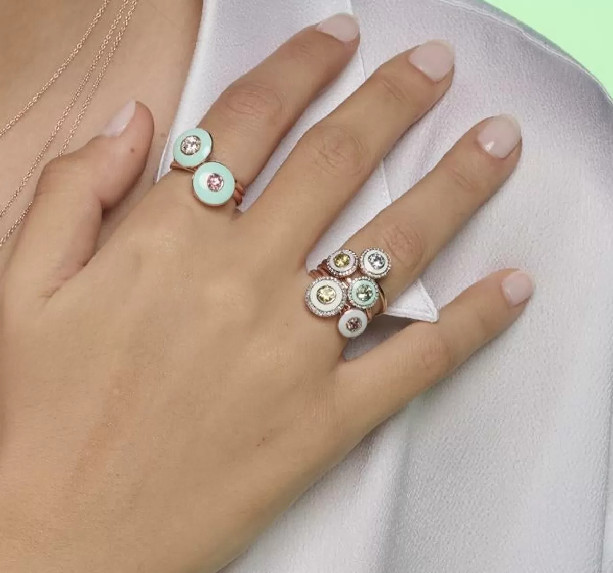 Selim Mouzannar Rings-Mina Mint Green Ringgreen Tourmaline - Diamond