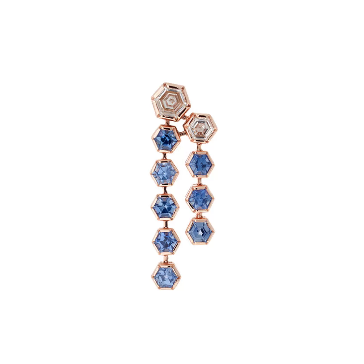 Selim Mouzannar Earrings-Rose De France Earringblue Sapphires - Diamonds