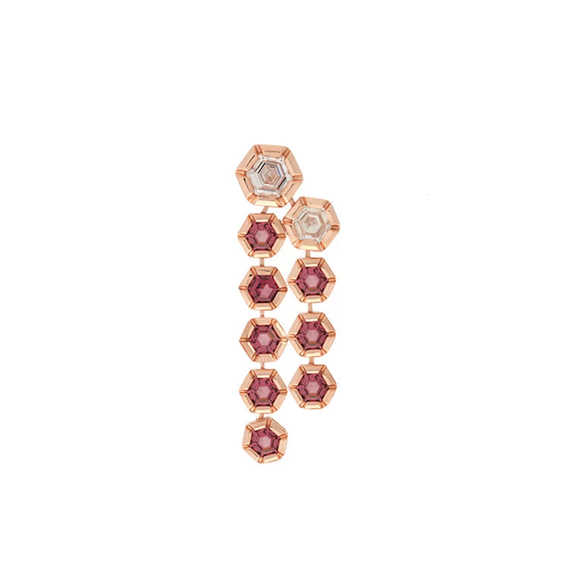Selim Mouzannar Earrings-Rose De France Earringrhodolites - Diamonds