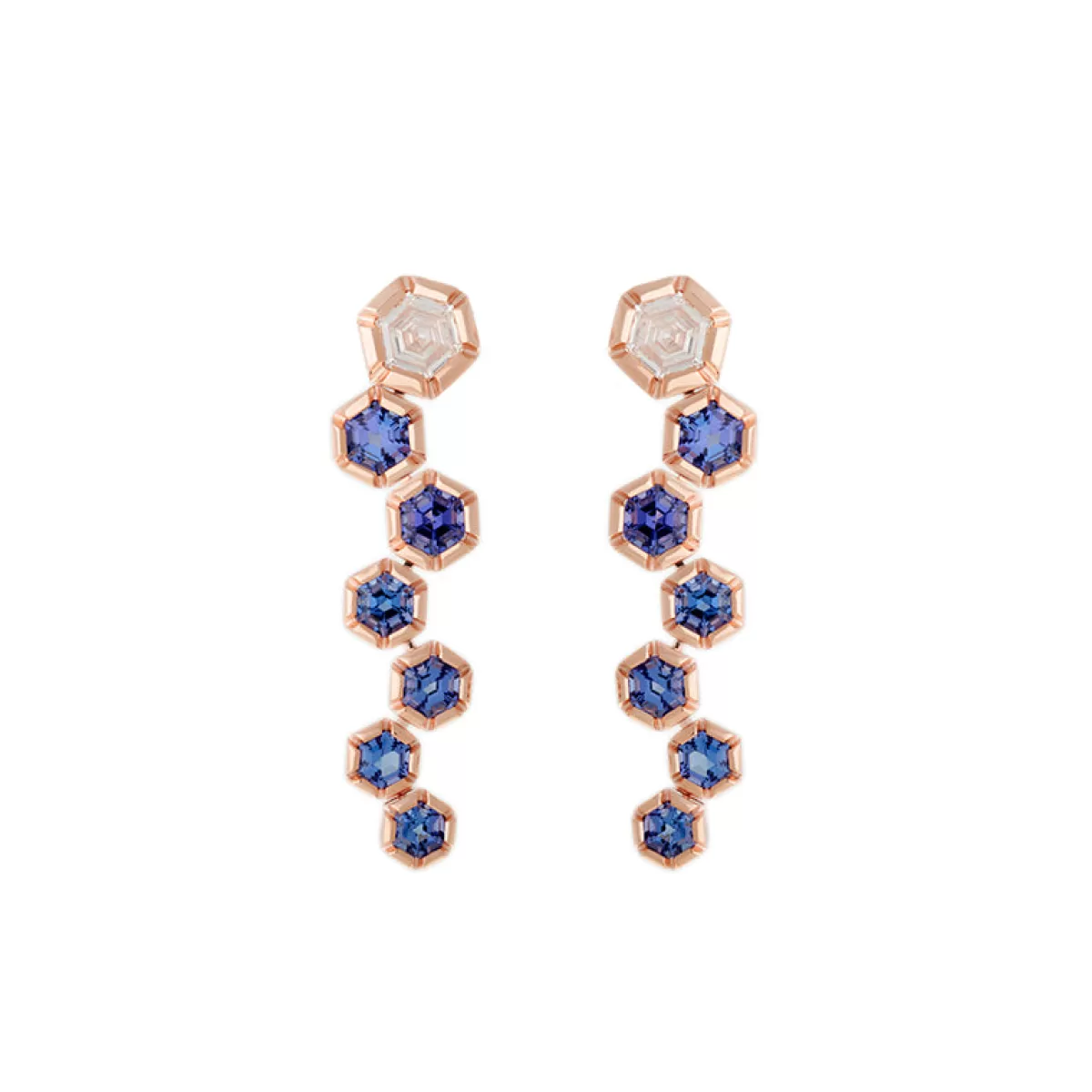 Selim Mouzannar Earrings-Rose De France Earringsdiamonds - Tanzanites