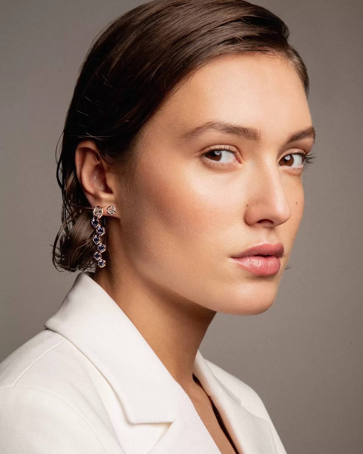 Selim Mouzannar Earrings-Rose De France Earringsdiamonds - Tanzanites