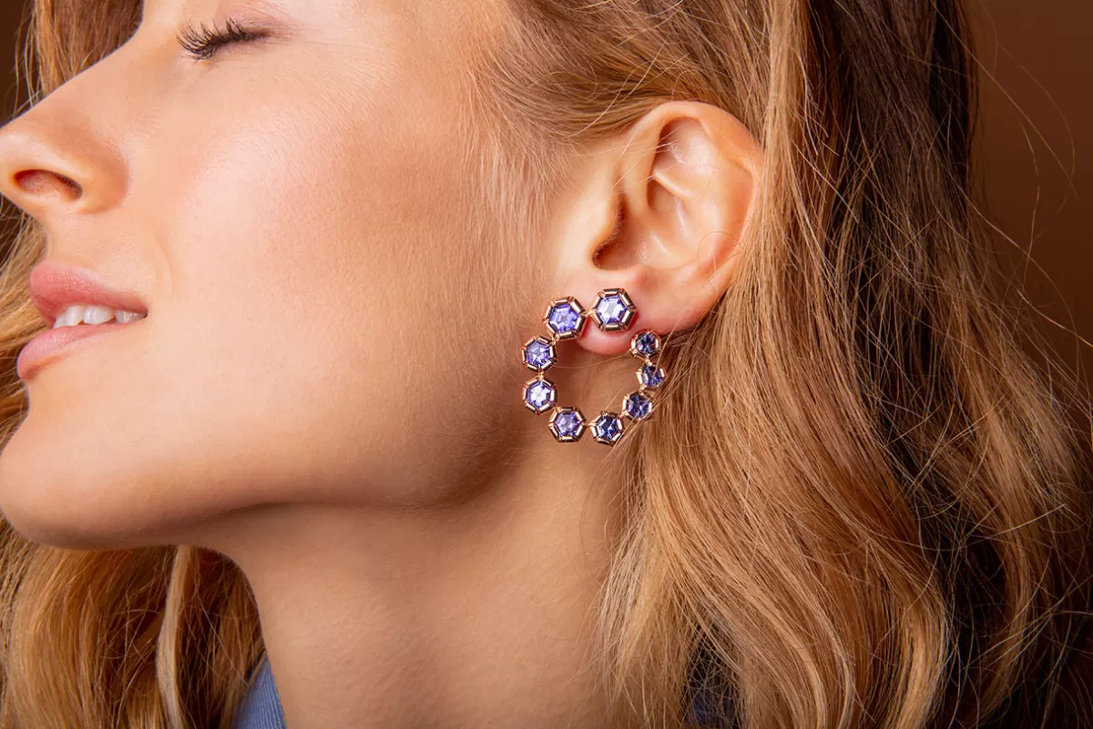 Selim Mouzannar Earrings-Rose De France Earringstanzanites