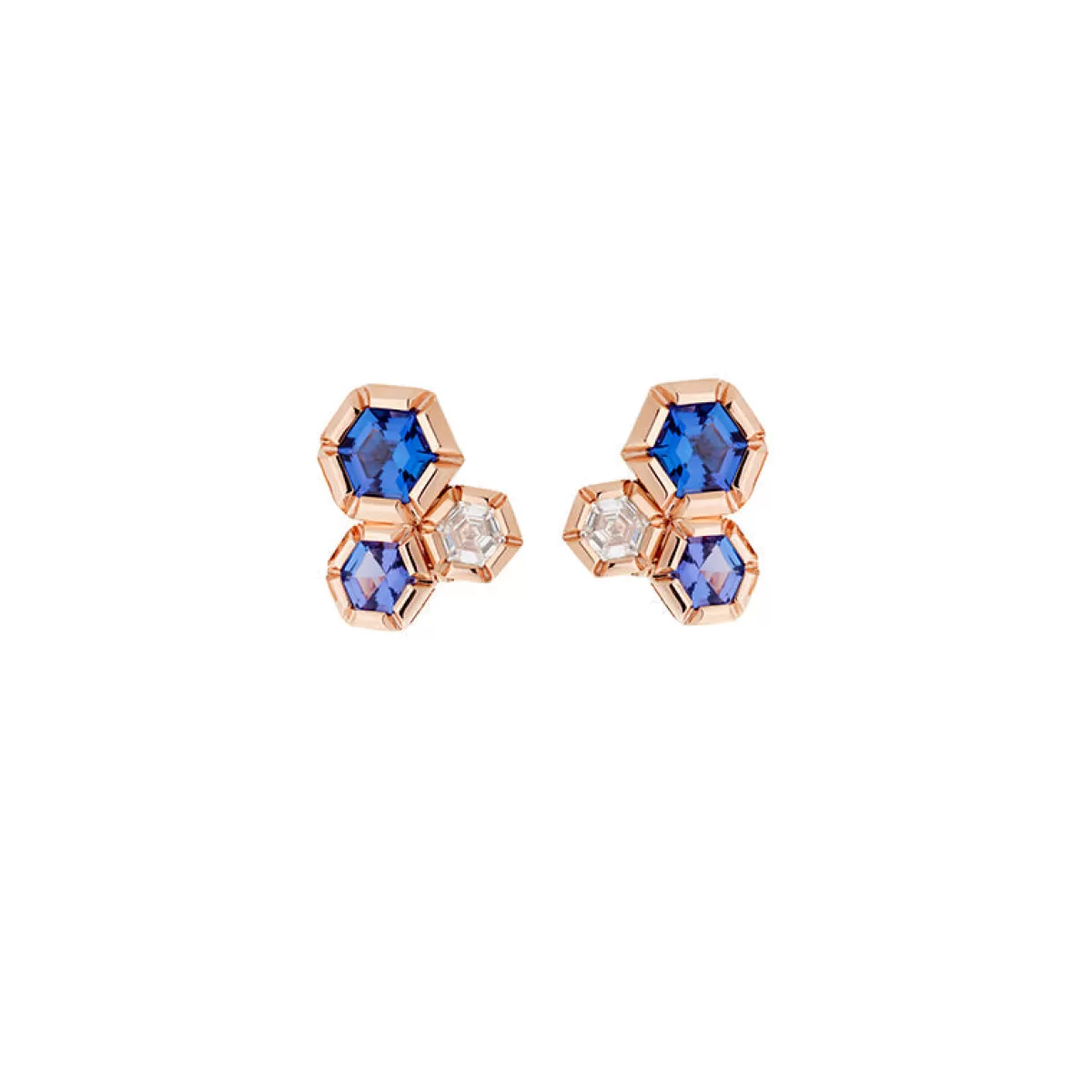 Selim Mouzannar Earrings-Rose De France Earringstanzanites - Diamonds