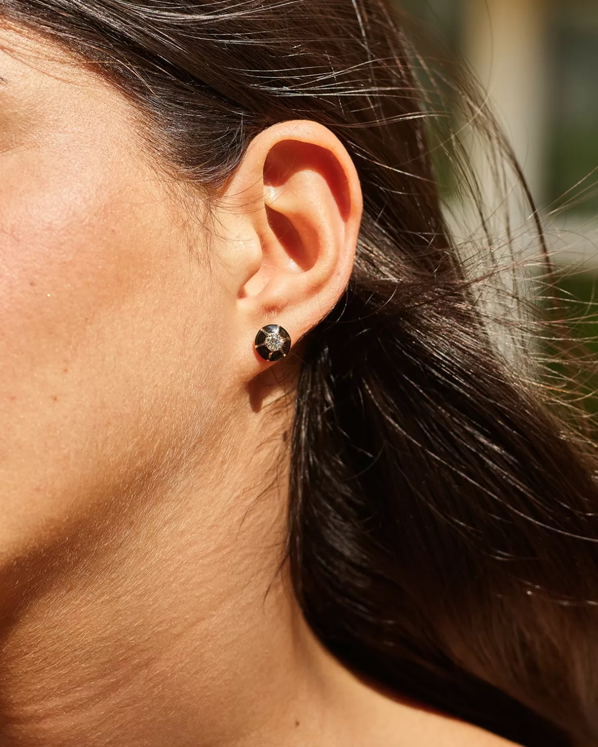 Selim Mouzannar Earrings-Sea Flowers Black Earringsdiamonds