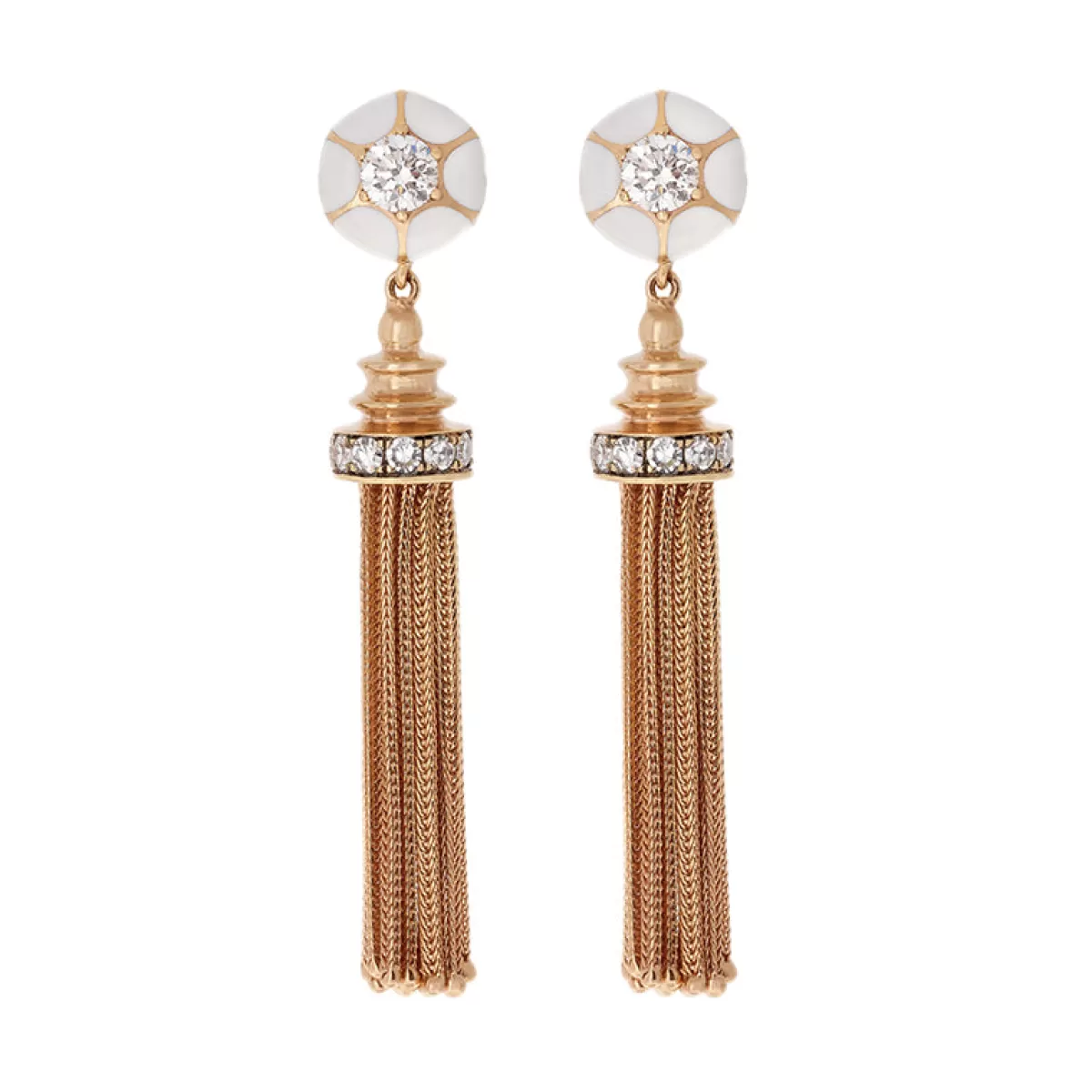Selim Mouzannar Earrings-Sea Flowers Ivory Earringsdiamonds