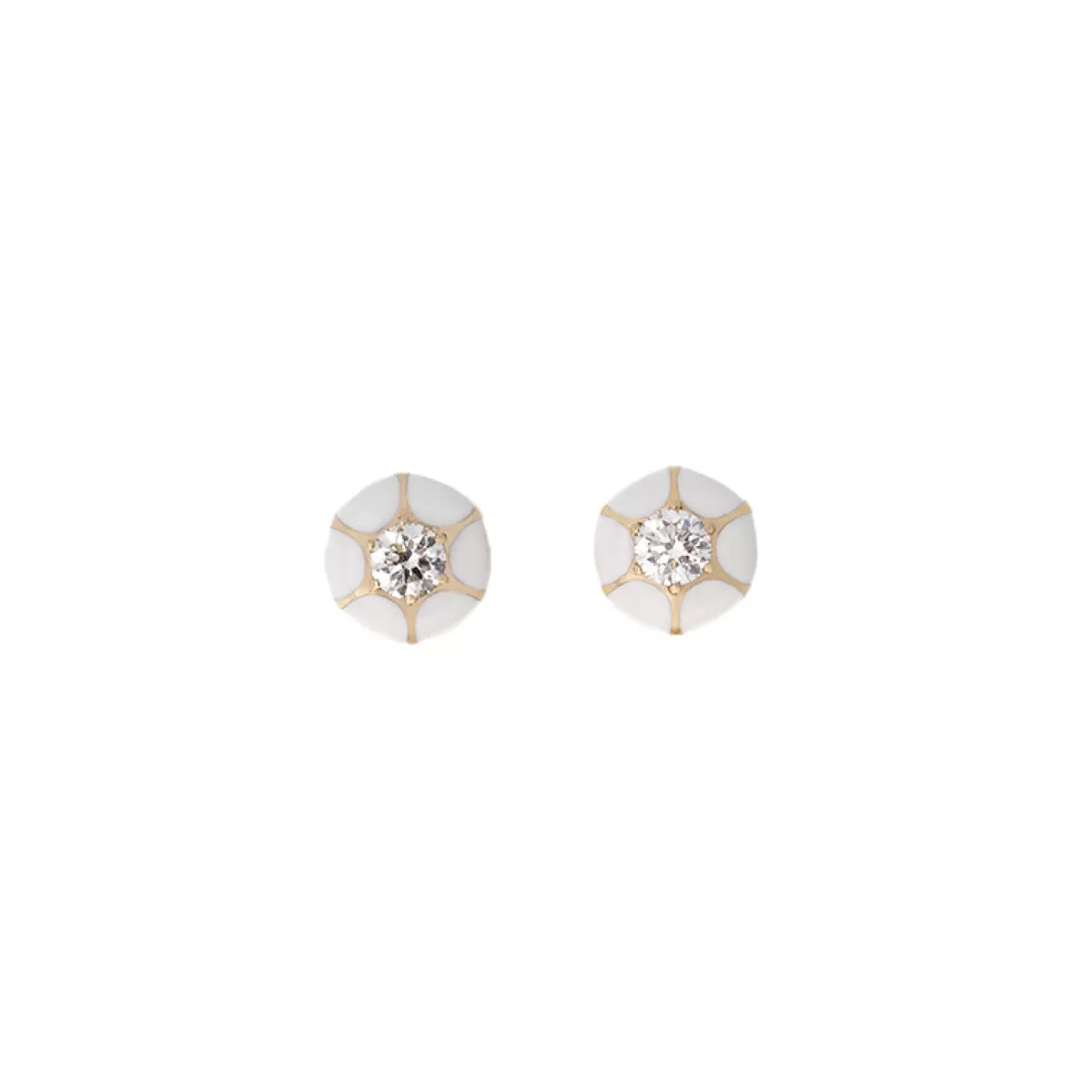 Selim Mouzannar Earrings-Sea Flowers Ivory Earringsdiamonds
